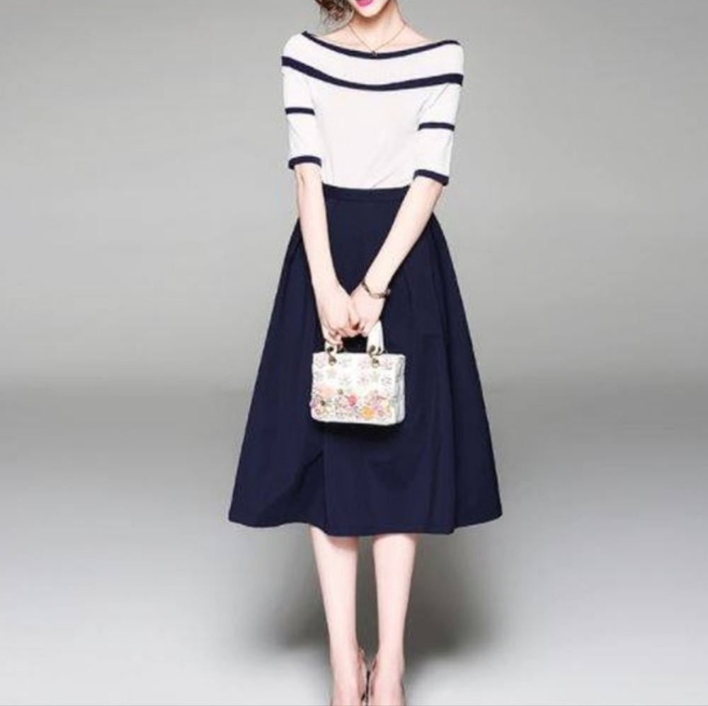 Two-Pieces Skirt Blouse